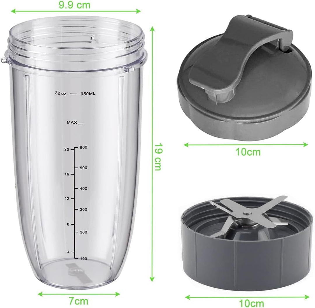 Ersatzteile Zubehör für nutribullet Elektrischer Mixer - 950ml Becher & Extraktor Klinge mit Flip-To