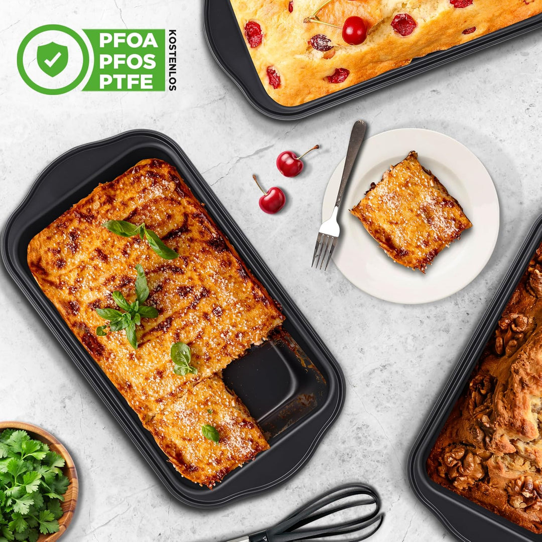 NutriChef 6er-Set Kastenformen – Premium Antihaft-Brotbackformen aus lebensmittelechtem Karbonstahl