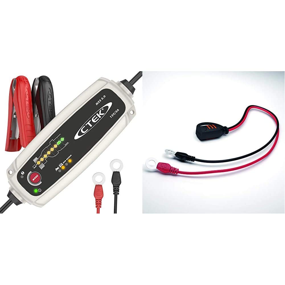CTEK MXS 5.0 Batterieladegerät Mit Automatischer Temperaturkompensation, 12V 5.0 Amp & Comfort Conne