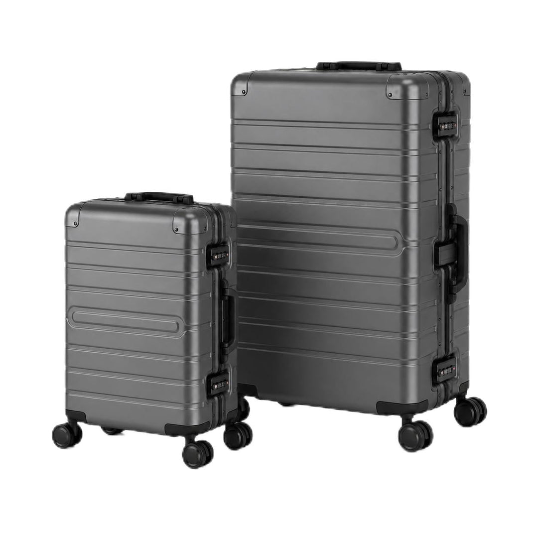 Travelhouse Oslo Aluminium Koffer-Set - Handgepäck Vol. 39L & Check-in Aufgabegepäck Koffer Vol. 102