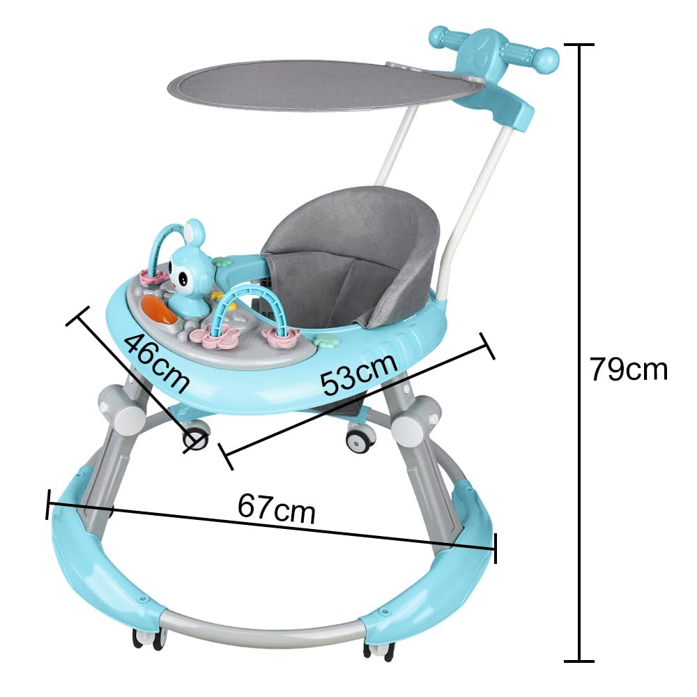 OHMG Babywalker Lauflernwagen, 5 in 1, Lauflernwagen, Wippfunktion, Babywippe mit Rollen, Licht, Mus