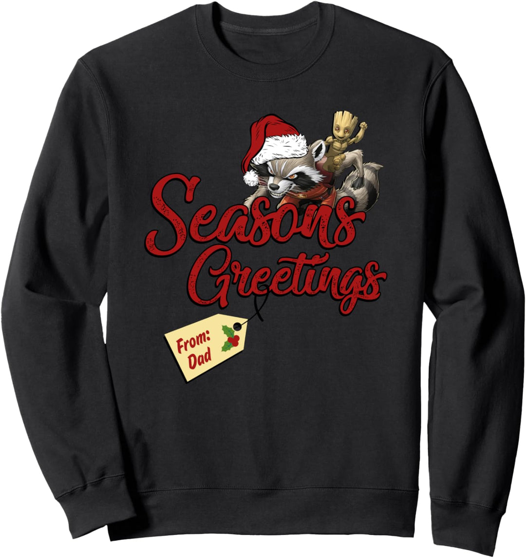 Marvel Groot Rocket Greetings From Dad Weihnachten Sweatshirt