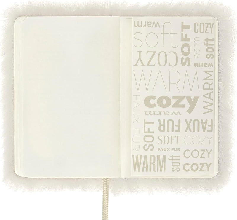 Moleskine - Notizbuch mit Kunstfell, Hardcover und Elastikverschluss, Grösse Extra-Small, Farbe Crem