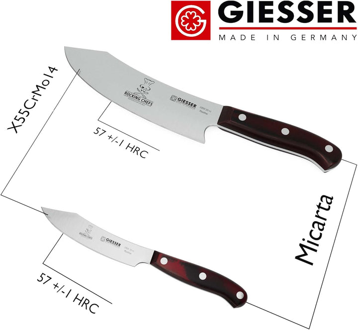 Giesser seit 1776 - Made in Germany - PremiumCut, Rocking Chef, Messerset 2 teilig, Kochmesser 20 cm