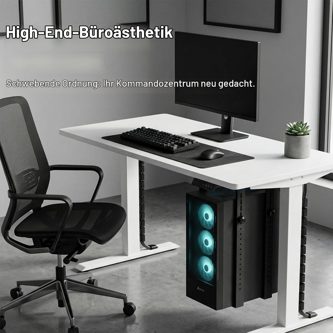 PC Halterung Untertisch Höhenverstellbar – Computerhalterung für Schreibtisch, Universale PC Aufhäng