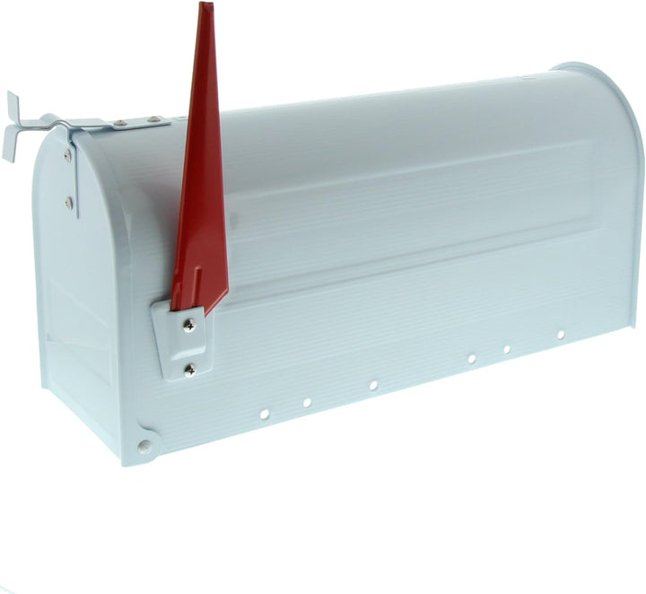 Burg Wächter 91 W U.S. Mailbox mit schwenkbarer Fahne, Stahlblech, Weiss Mailbox Weiss, Mailbox Weis