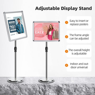 VAIIGO A3 Infoständer Höhenverstellbar Aluminium DIN A3 Plakatständer Informationsständer Präsentati