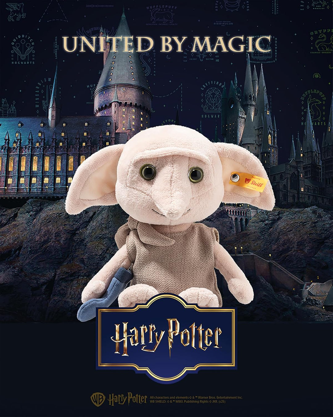 Steiff Kuscheltier Dobby, Harry Potter, Süsses Stofftier mit Kunststoffaugen, Kinder, Jungen &amp; Mädch