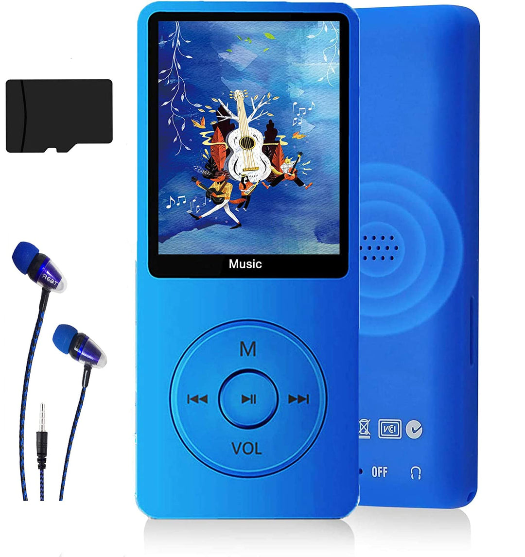 MP3-Player, Musik-Player mit 16GB Micro SD Karte, Ultra Slim Musik-Player mit eingebautem Lautsprech