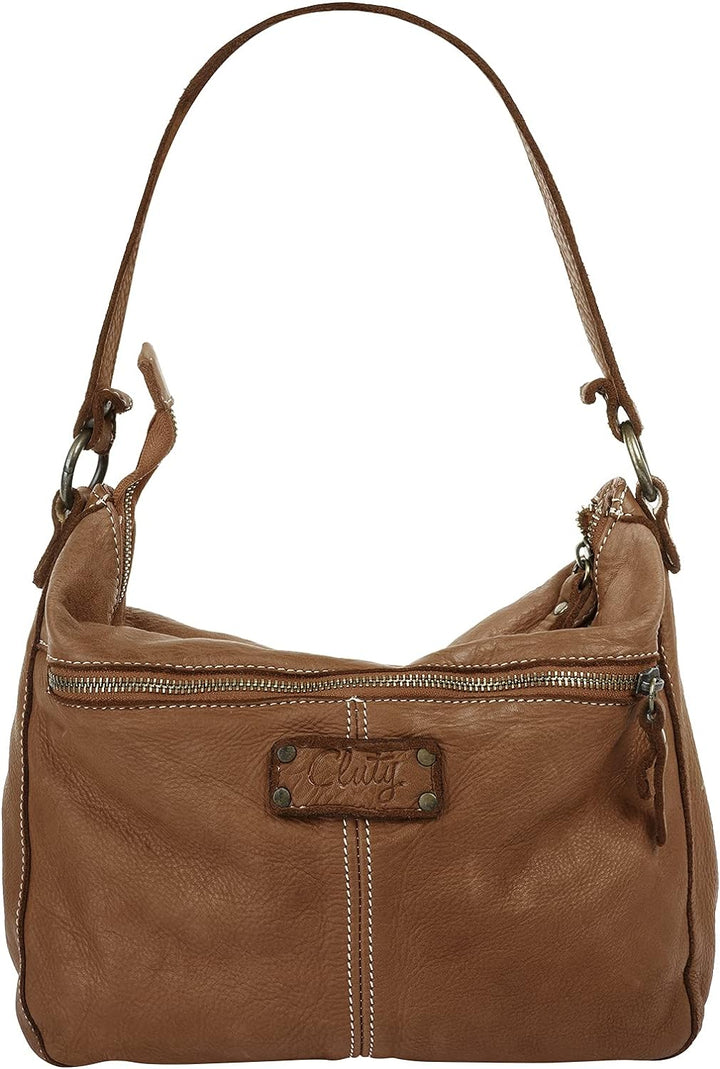Cluty Shopper Echt Leder Damen - 021137 Cognac, Cognac