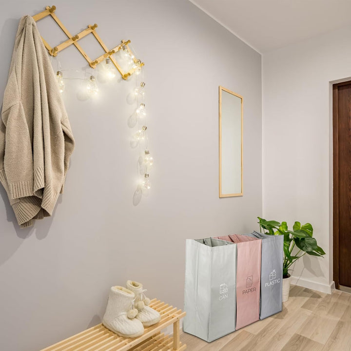 BORDEAG Mülltrennsystem 3fach, Altglas Sammelbehälter, Pfandflaschen Aufbewahrung, Recycling System,