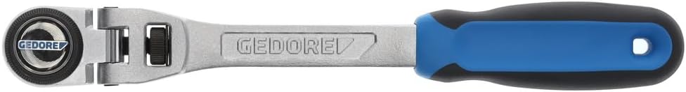 GEDORE Gelenk-Umschaltknarre, für 1/2 Zoll, 12,5 mm Antrieb, Schwenkkopf 180degree, 5degree Rückschw