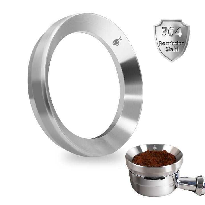 Dosierring 58mm, 304 Edelstahl Espresso Dosiertrichter, Portafilter Trichter mit magnetischen, 58mm