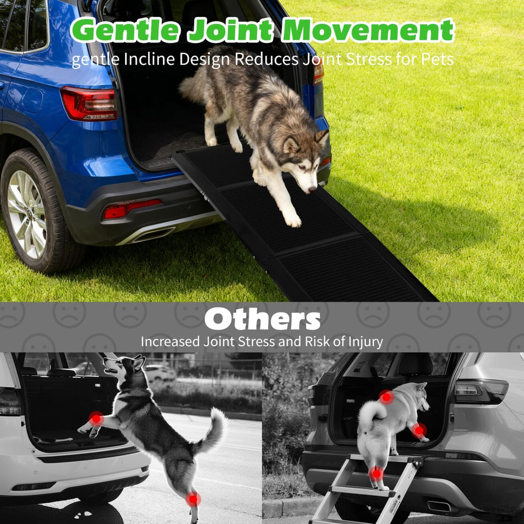 Nobleza - Hunderampe Auto klappbar 170cm, Klappbare Hunderampe mit Anti-Rutsch-Oberfläche, Hunderamp
