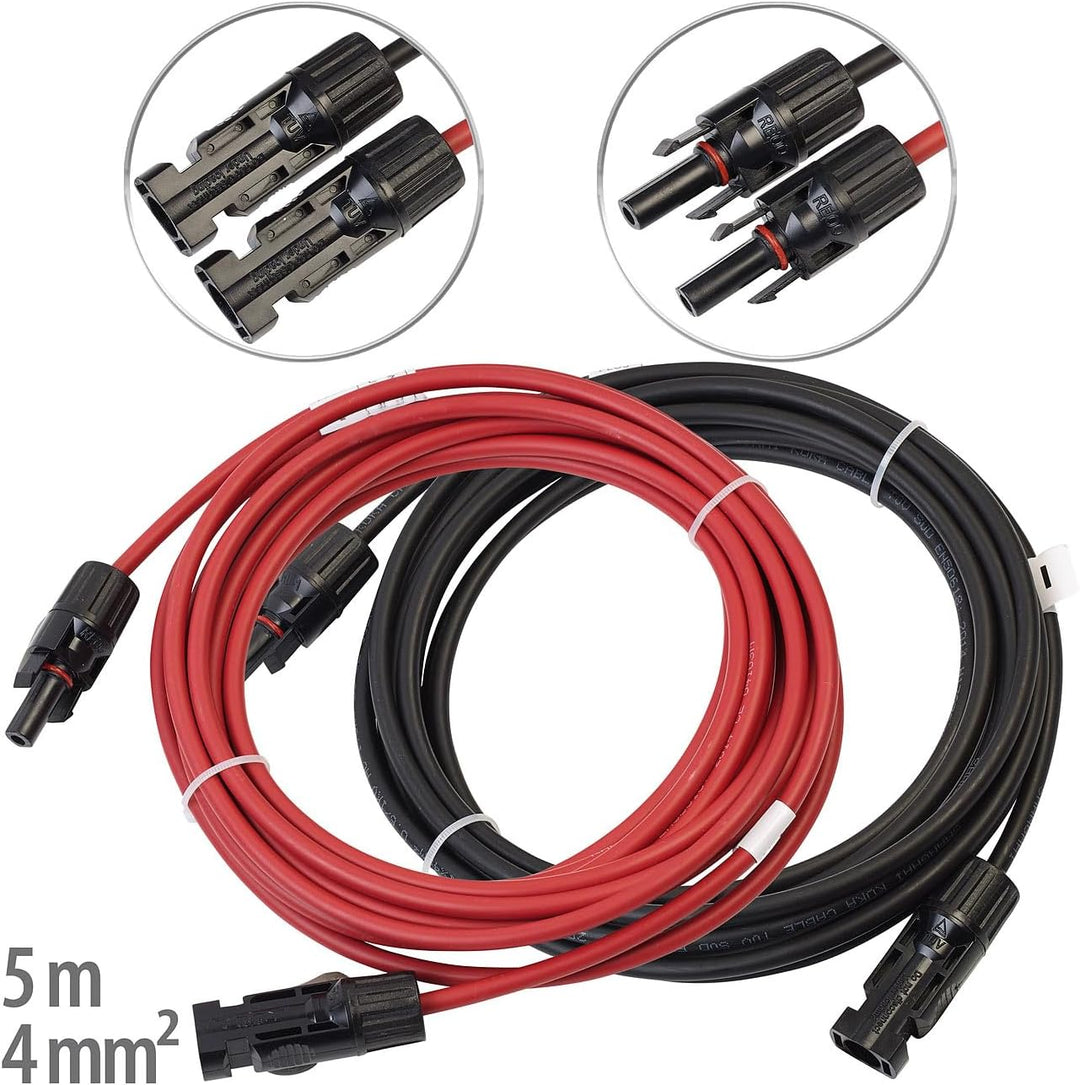 revolt Solarverlängerungskabel: Solar-Verlängerungskabel, MC4-kompatibel, 2X 4 mm² (12 AWG), 5 m, IP