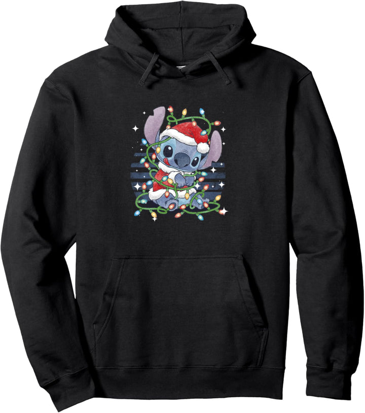 Disney Lilo & Stitch Weihnachten Tangled Lights Portrait Pullover Hoodie