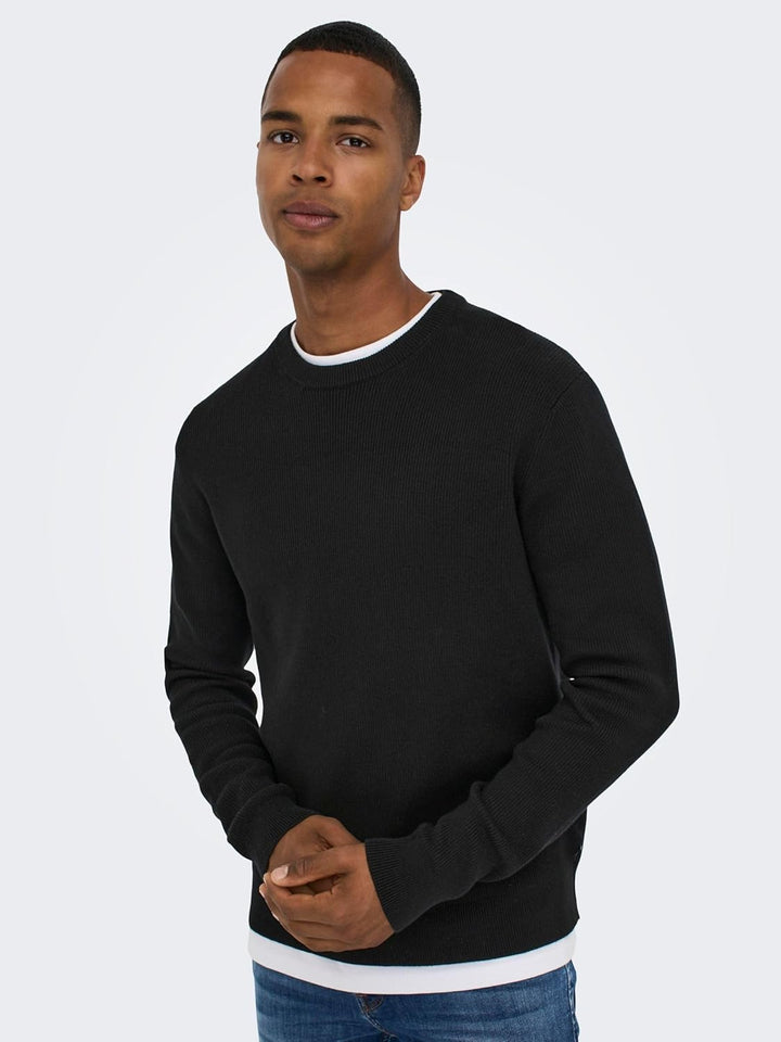 ONLY &amp; SONS Male Strickpullover ONSPHIL Pullover M Schwarz, M Schwarz