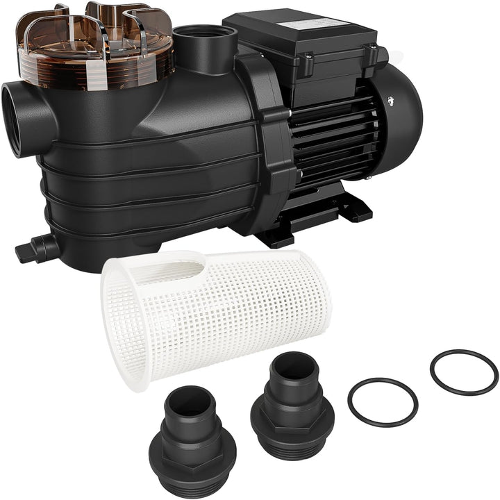 LEADZM Poolpumpe 13000 l/h, energieeffiziente Filterpumpe (550 W) für Pools bis 37.000 l, Förderhöhe