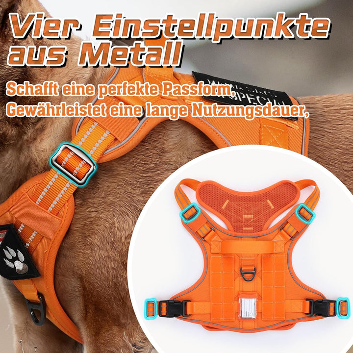 rabbitgoo Hundegeschirr Grosse Hunde, Anti Zug Geschirr Hund Verstellbar mit Griffe Verbreitert, Rob