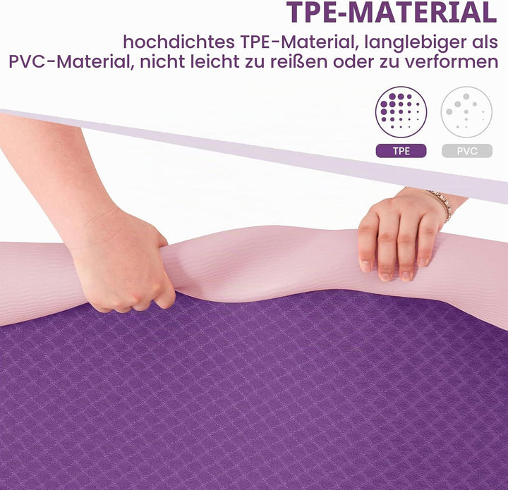 Narwhal Yoga Matte Gross TPE Rutschfest 190x80x0.6cm Yogamatte xxl Sportmatte Gymnastikmatte Trainin