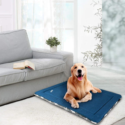 KROSER Hundebett 106x71cm, Hundedecke, Hundekissen XL Wendbare Hundematte Sommer und Winter, Weiches