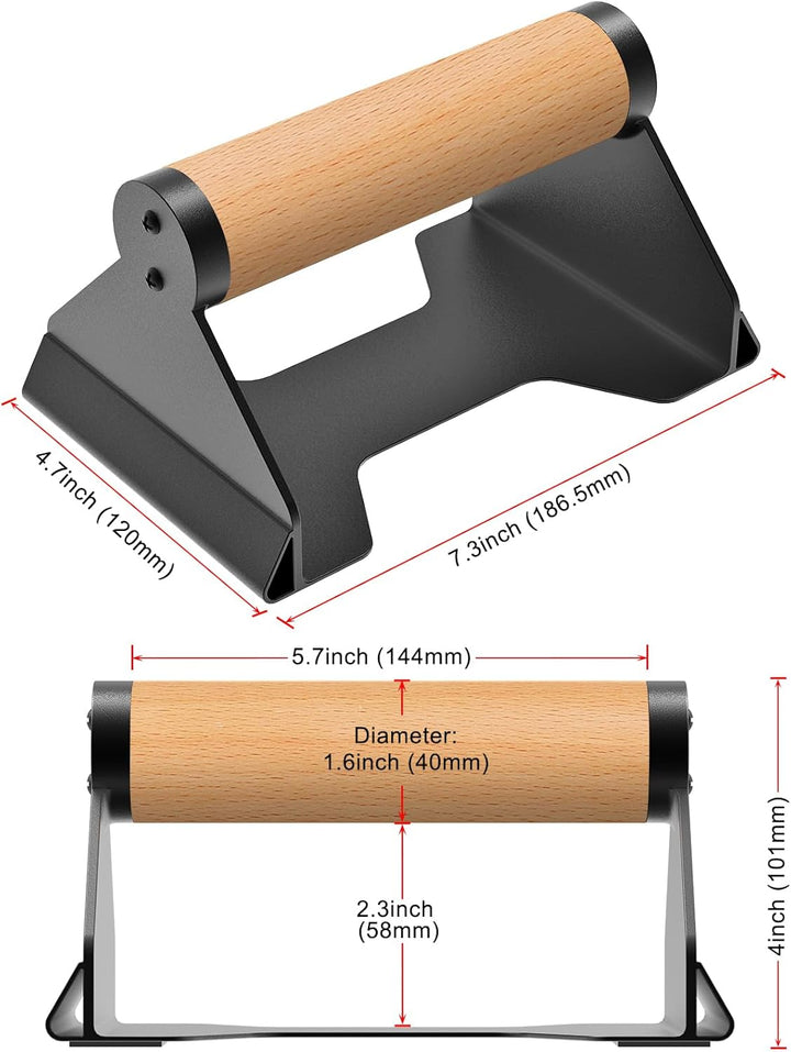 Kipika Liegestützstangen, Liegestütz-Ständer, ergonomische Holzgriffe, rutschfeste Gummiunterlage, P
