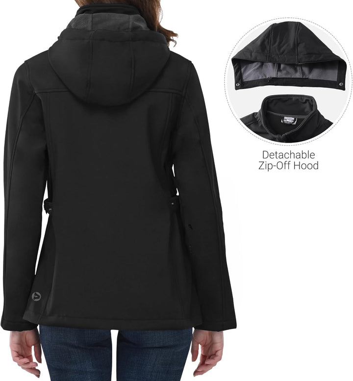 Outdoor Ventures Damen Softshelljacke Kurze Gefütterte Funktionsjacke Wasserdichte Übergangsjacke mi