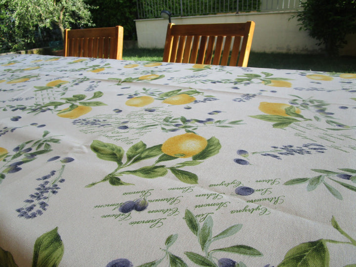 Pago Poco Quadratische Tischdecke mit Zitronenmotiv, 100% Baumwolle, alle Grössen, Made IN Italy!!!!