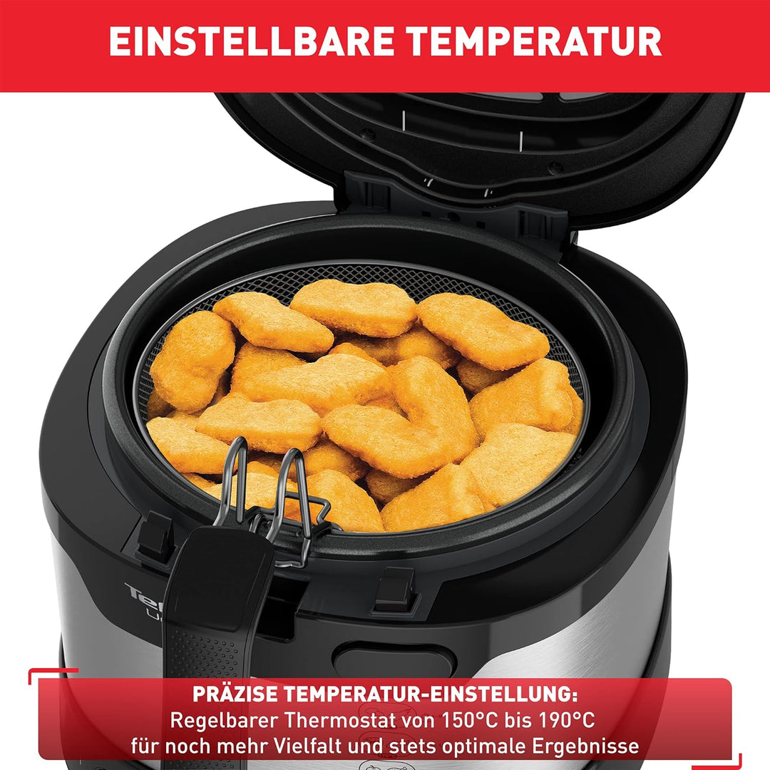 Tefal Uno M Fritteuse FF215D | 1600 Watt | Kapazität: 1 kg | Einstellbares Thermostat | Sichtfenster