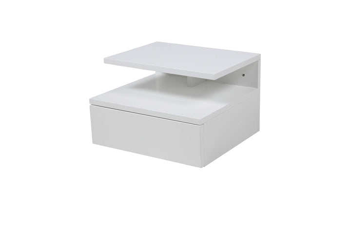 AC Design Furniture Fia Nachttisch mit 1 Schublade in Weiss, 1 Stück, Wandschrank im Minimalistische