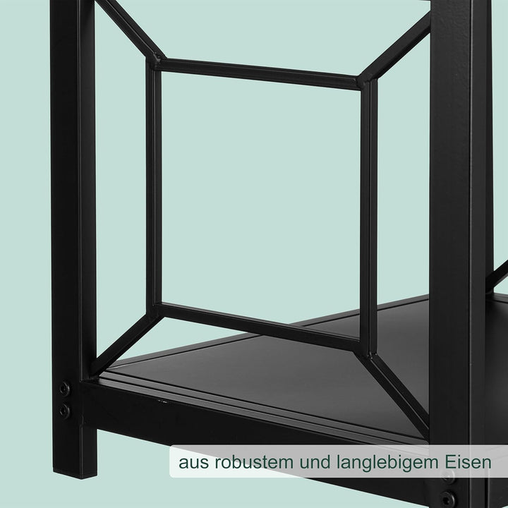 Relaxdays Kaminholzregal, Metall, modern, HBT: 36x43x35,5 cm, Brennholzregal Feuerholz, Stapelholz &amp;