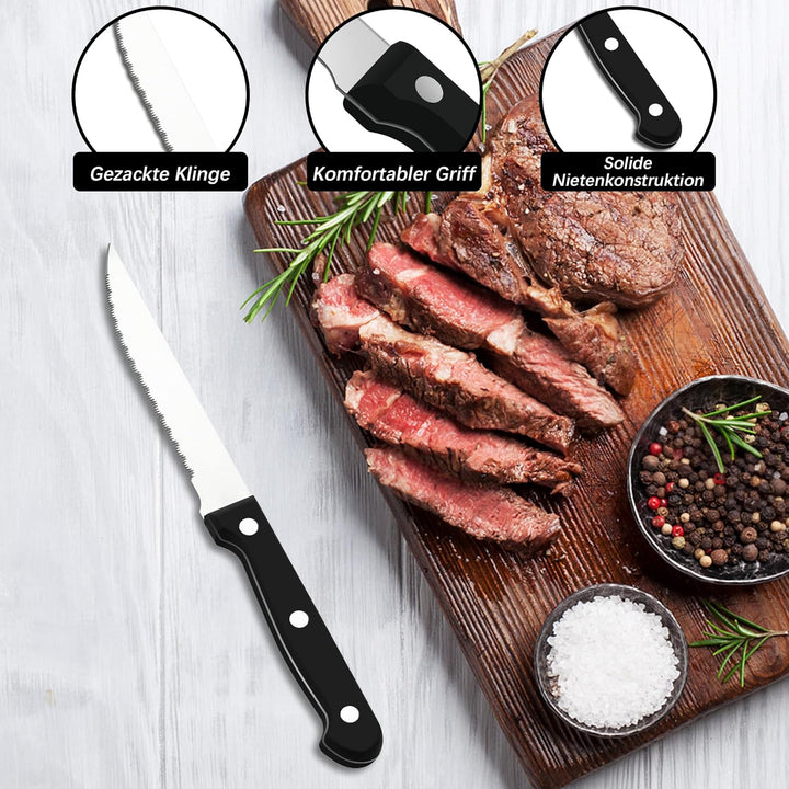 Bestdin Besteck Set mit Steakmesser, 36 teilig Besteck Set 6 Personen, Edelstahl Besteckset mit Mess