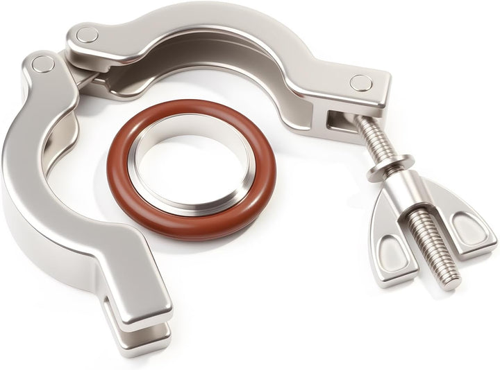 2 Stück KF16 Edelstahl 304 Klemme mit Edelstahl 304 Zentrierring KF16 mit Schnellspannern und O-Ring