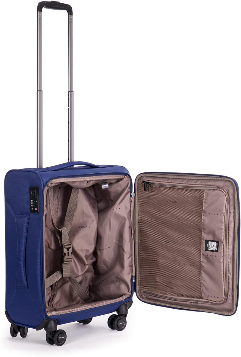 Stratic Light + Koffer Weichschale Reisekoffer Trolley Rollkoffer Handgepäck, TSA Kofferschloss, 4 R