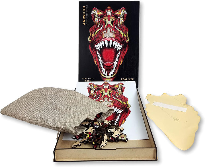 JUEGACONMIGO ANIWOOD Holzpuzzle Erwachsene Tieren. Gestanzter Deckel, Lebensgrosse Puzzle-Box. 3 Sch