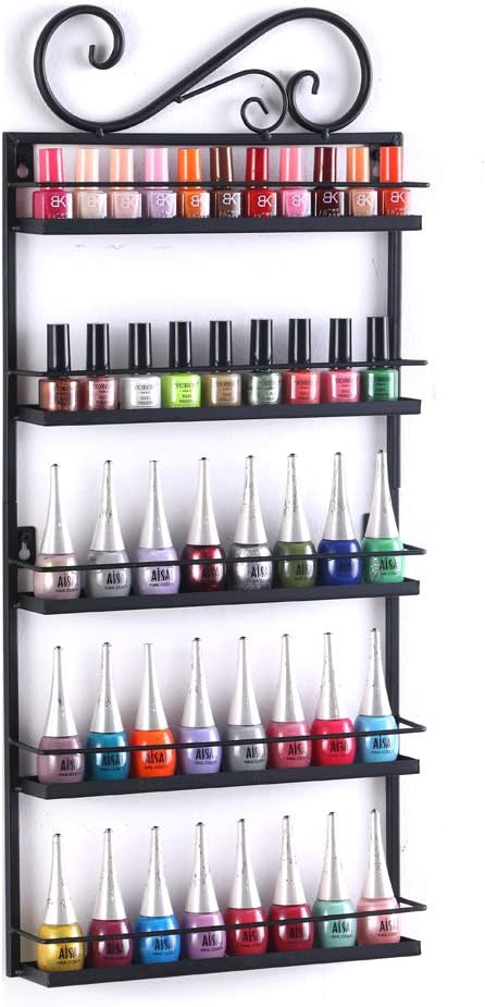 5-Tier Nagellack Regal Metall Kosmetik Aufbewahrung Nagellackregal Wandregal für Tonie Ätherisches Ö