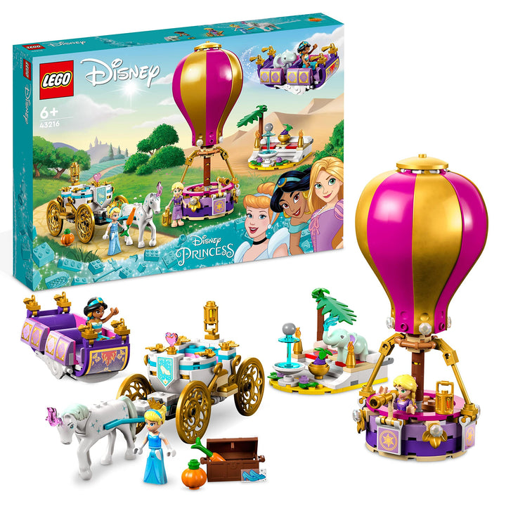 LEGO 43216 Disney Prinzessinnen auf magischer Reise Spielzeug mit Cinderella, Jasmine, Rapunzel Mini