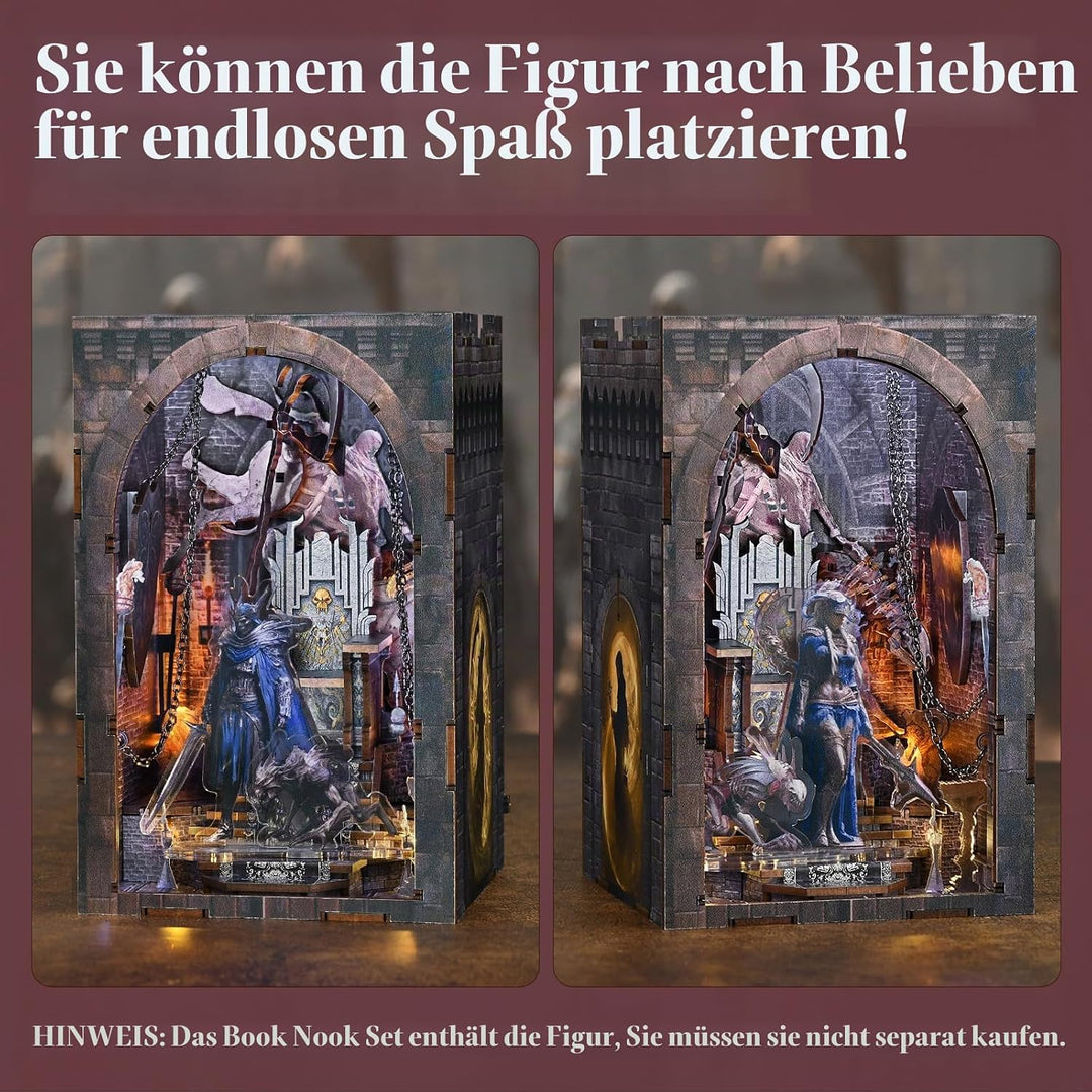 MiniCity Book Nook Kit – DIY Puppenhaus Häuser, Miniatur Haus Selber Bauen für Erwachsene mit LED-Li