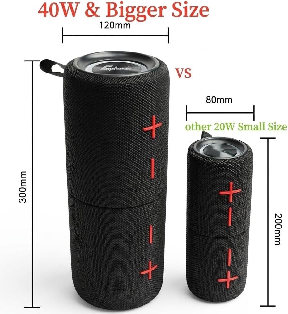 2 in 1 Magnetischer Dual Splittable Bluetooth Lautsprecher, 40W Tragbare Wireless Lautsprecher mit D