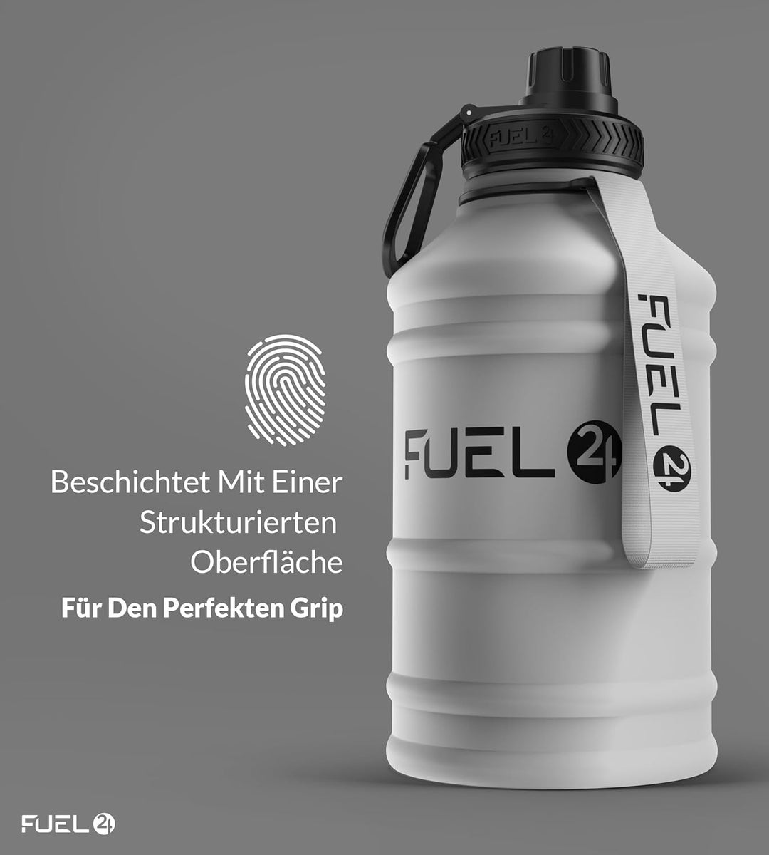 Fuel24 Extra Stark Trinkflasche Edelstahl Metall 1.3L & 2.2L - Auslaufsicher & BPA-Frei Wasserflasch