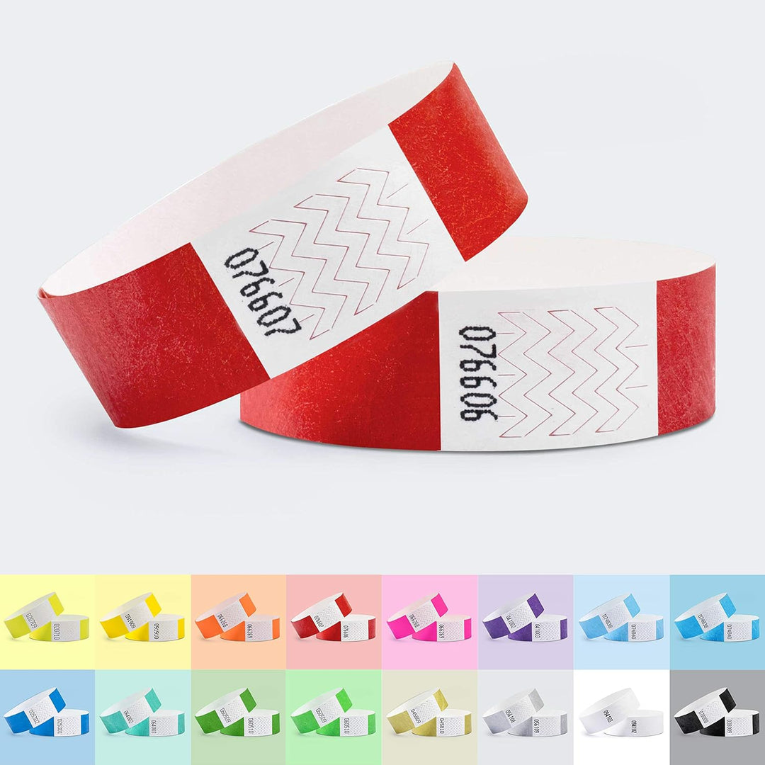 linie zwo ®, 1000 Stück Einlassbänder Tyvek ® 19 x 254 mm, Rot (500 Stück) + Blau (500 Stück) Rot +