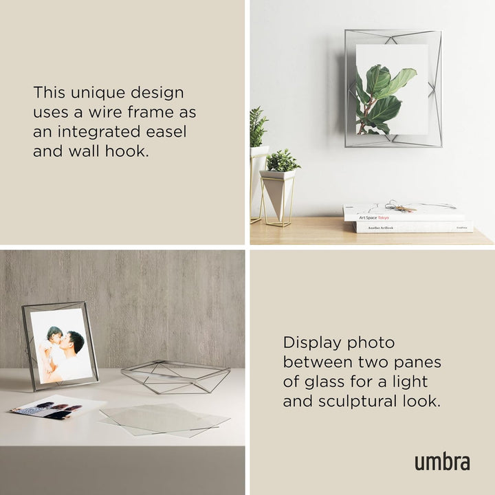 Umbra Prisma 20x25 cm Bilderrahmen - Wand- und Tisch Fotorahmen für Bilder, Kunstdrucke, Illustratio