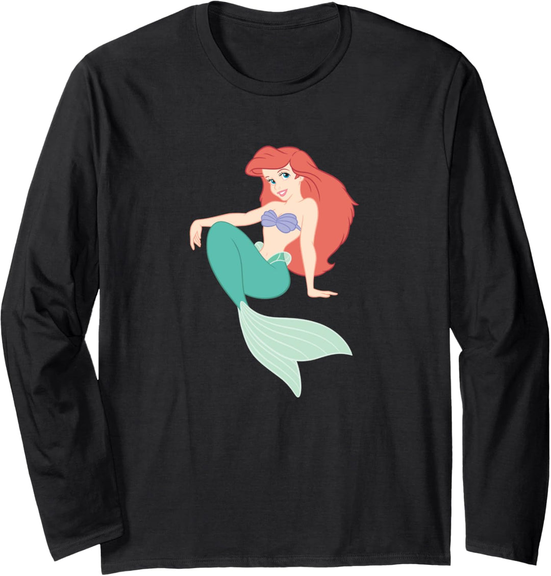 Disney The Little Mermaid Ariel Sitting & Smiling Alone Langarmshirt