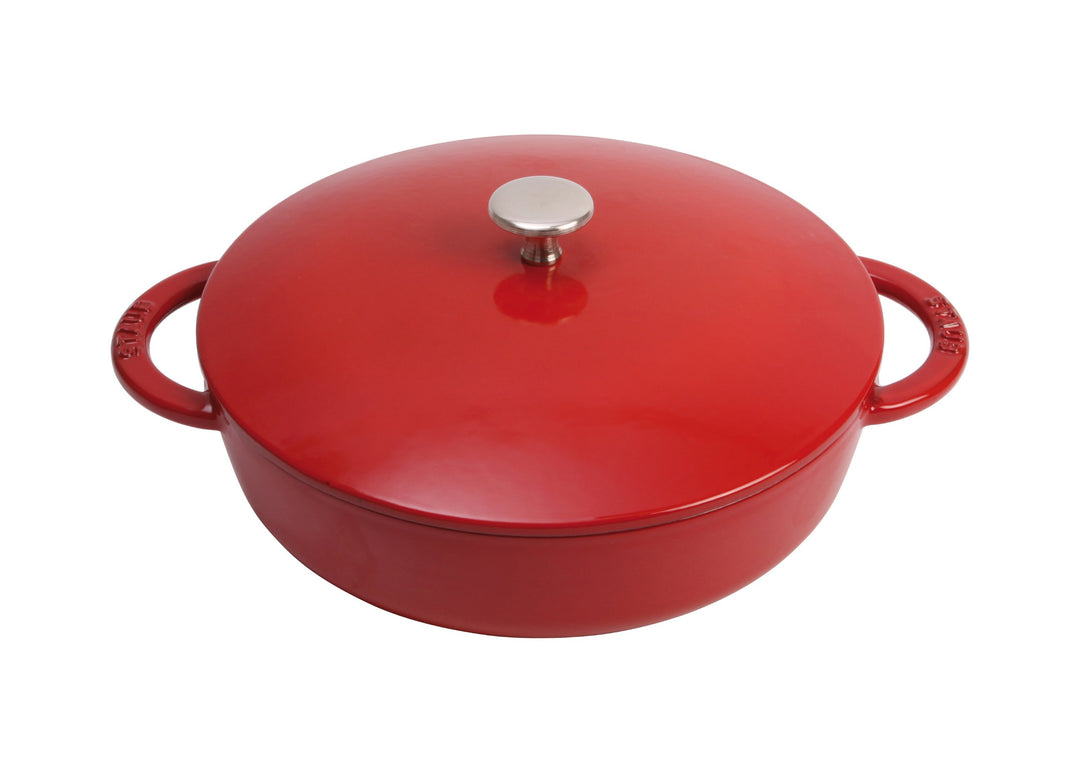 Staub 40510-306-0 Bräter/Schmortopf, rund mit Gusseisendeckel 28 cm, 3,7 L, mit mattschwarzer Emaill