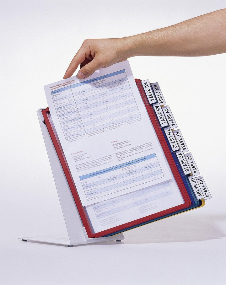 Durable Tisch-Sichttafelsystem (Vario Table 10, mit 10 Sichttafeln A4) mehrfarbig, 557000 Tisch 10 T