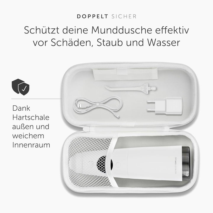 WonderSmile® Premium Reiseetui für Munddusche – Der ultimative Schutz für unterwegs All White, All W