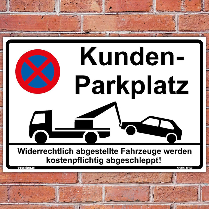 Schild Kundenparkplatz Hinweisschild 600x400mm stabile Aluminiumverbundplatte 3mm stark 600x400mm OH