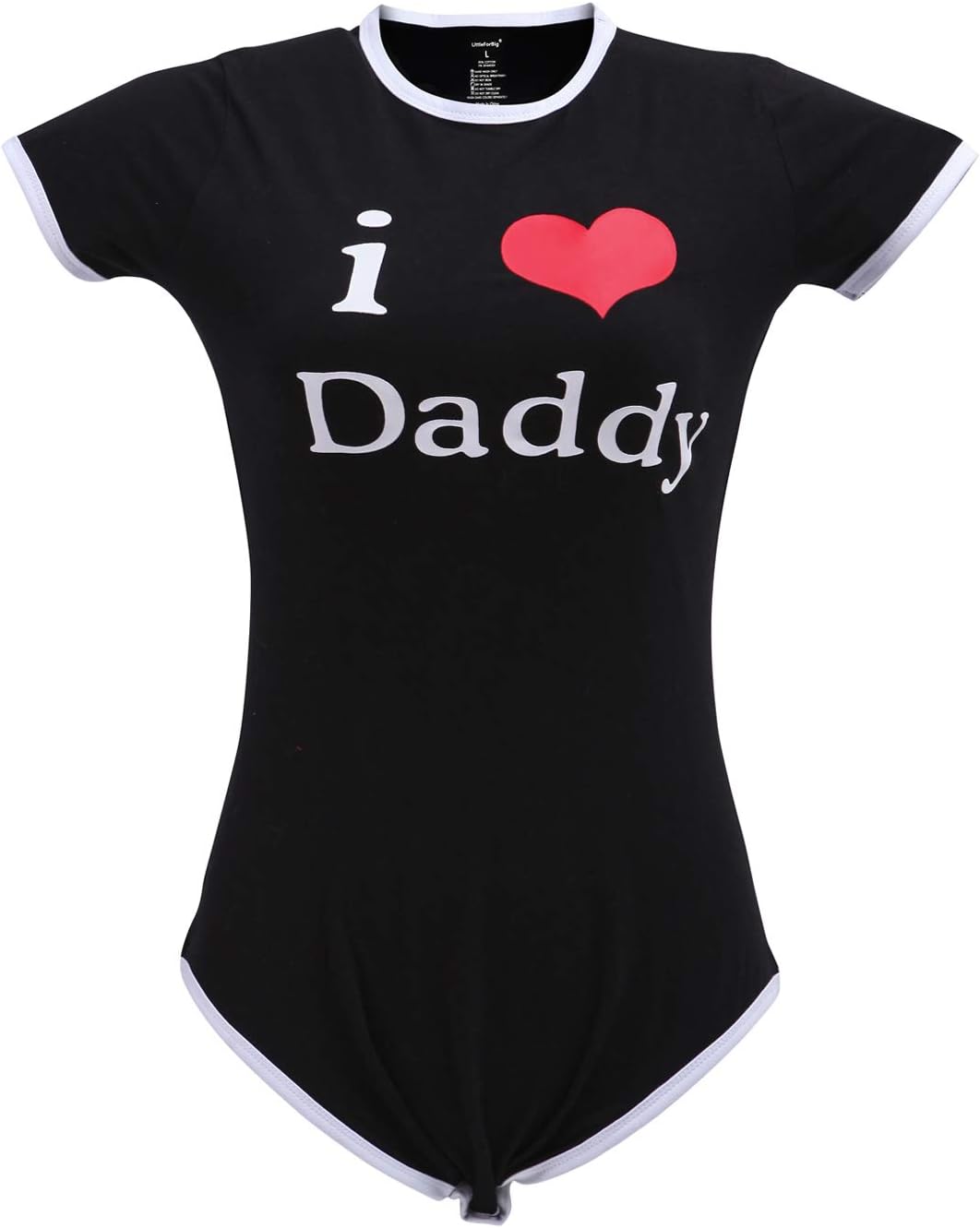 LittleForBig Baumwolle Strampler Onesie Pyjamas Bodysuit - I Love Daddy Muster Schwarz XS, Schwarz X