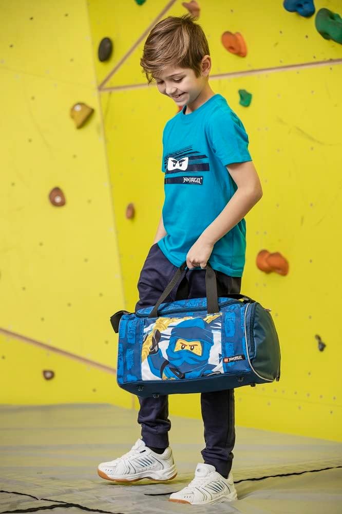 Familando - Schulranzen Set 7-teilig mit Sporttasche - Ninjago Blau - Ergonomisch, stabil & mit gepo