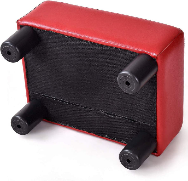 COSTWAY Kleiner Fusshocker, Hocker aus PU, rechteckiger Sitzhocker mit gepolstertem Sitz, Fussbank F